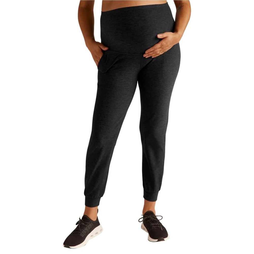 Beyond Yoga Beyond Bump Spacedye Matermity Midi Joggers Darkest Night Black Med